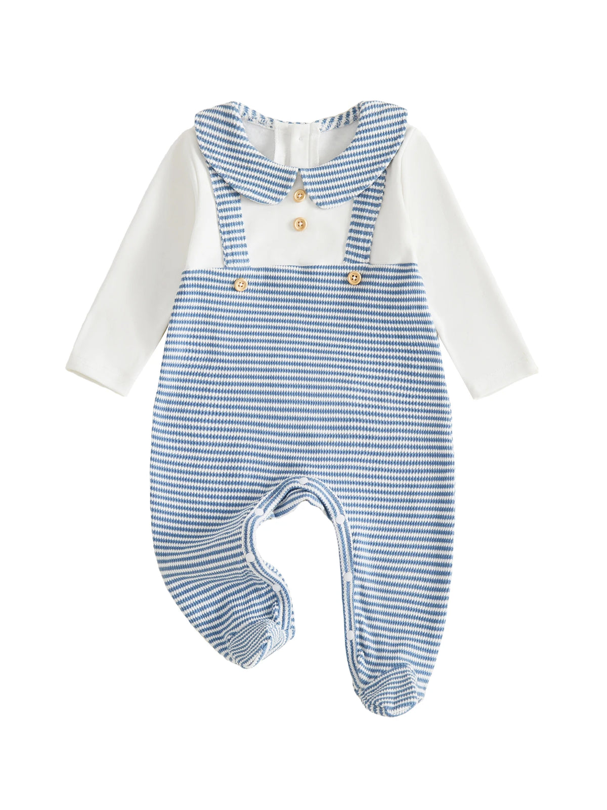 Autumn Stripe Patchwork Bodysuit Long Girl Autumn Footed Romper Long Sleeve Romper Long Sleeve Stripe