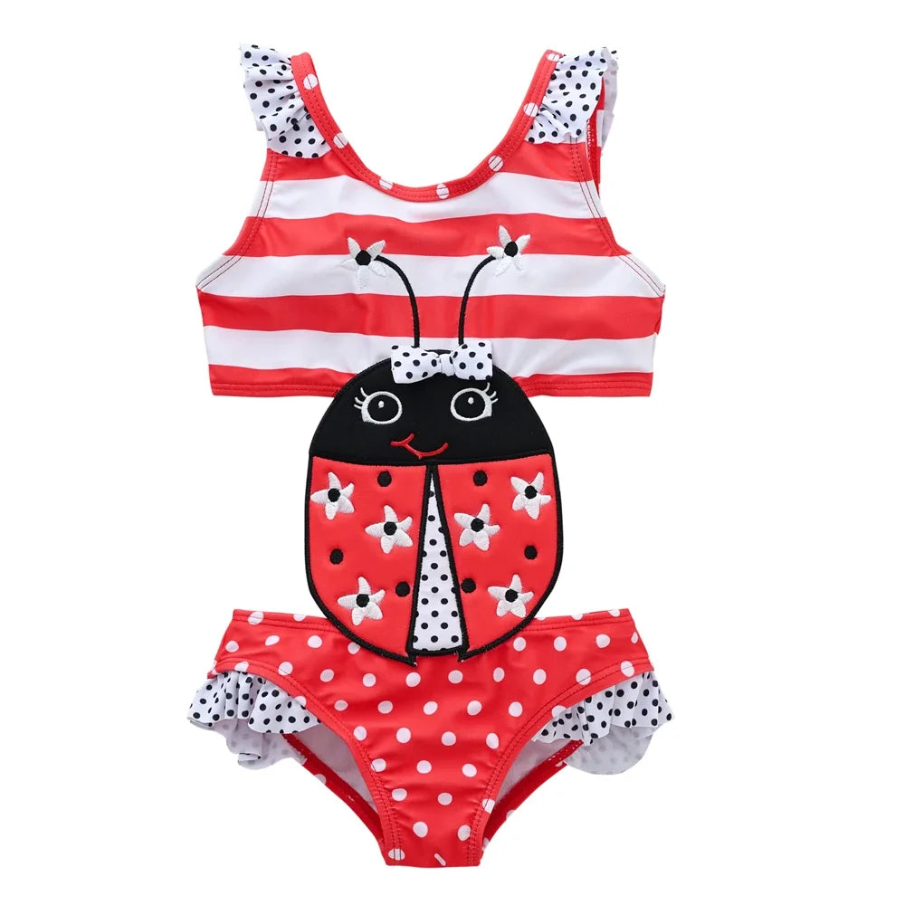KAVKAS Watermelon Print Toddler Girl One Piece Swimsuit
