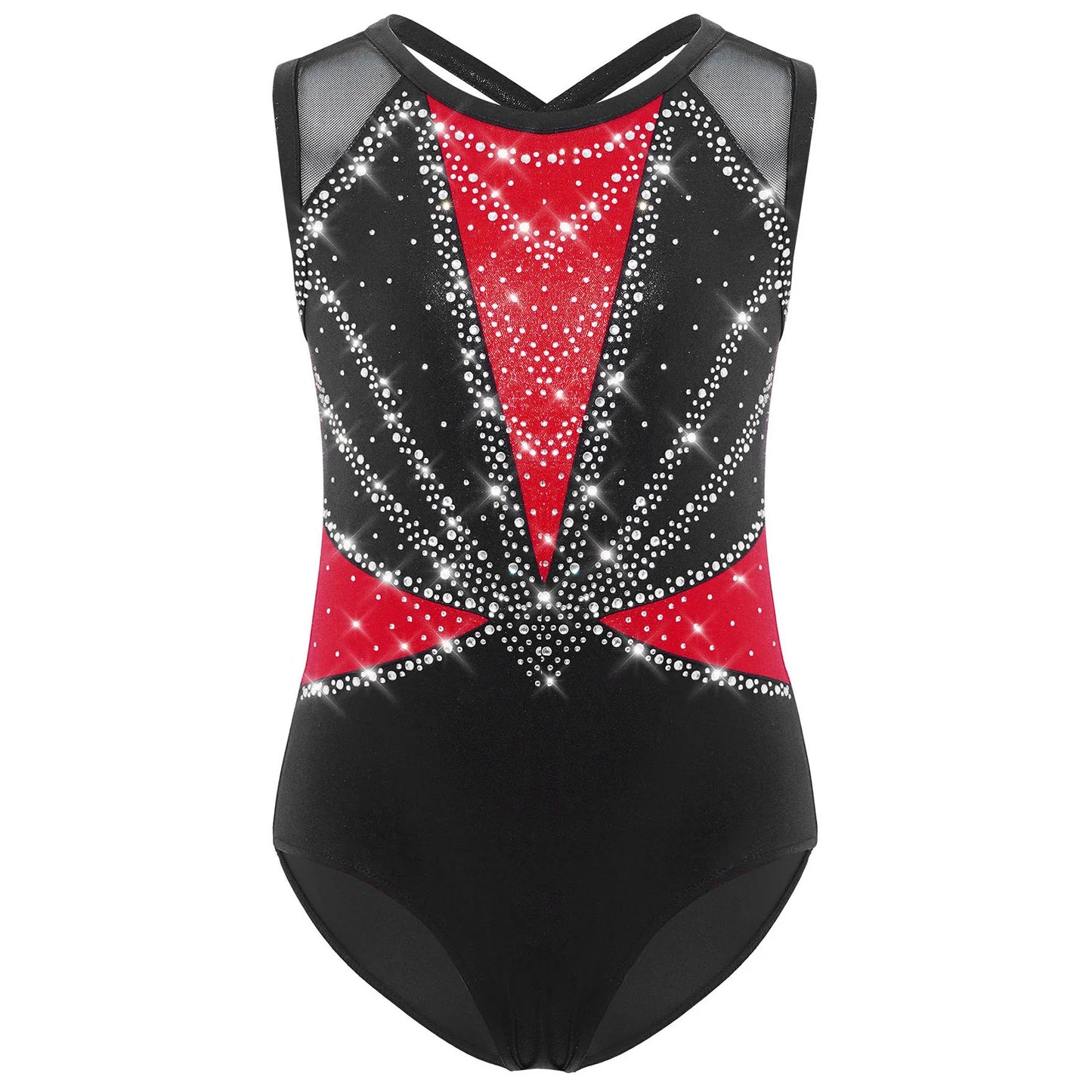 iEFiEL Kids Ballet Leotard Rhinestones Crisscross Back