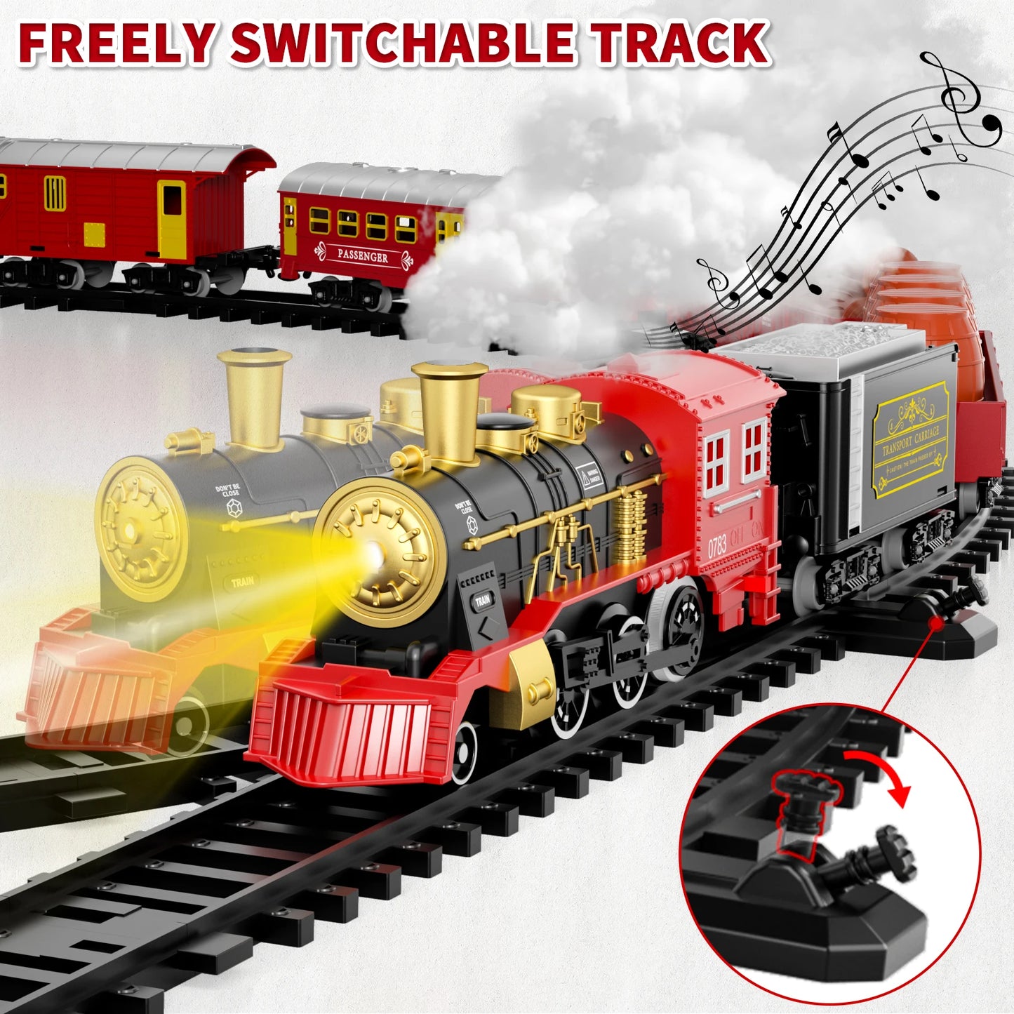 NONECE Train Set Toys Light And Sound 6 Cars 28 Tracks