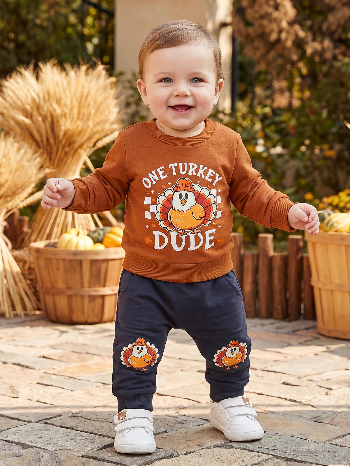 Turkey Long Sleeve Tops Turkey Print Outfits Turkey Thanksgiving-Outfits-Turkey Thanksgiving Outfits Toddler Boys Long Sleeve