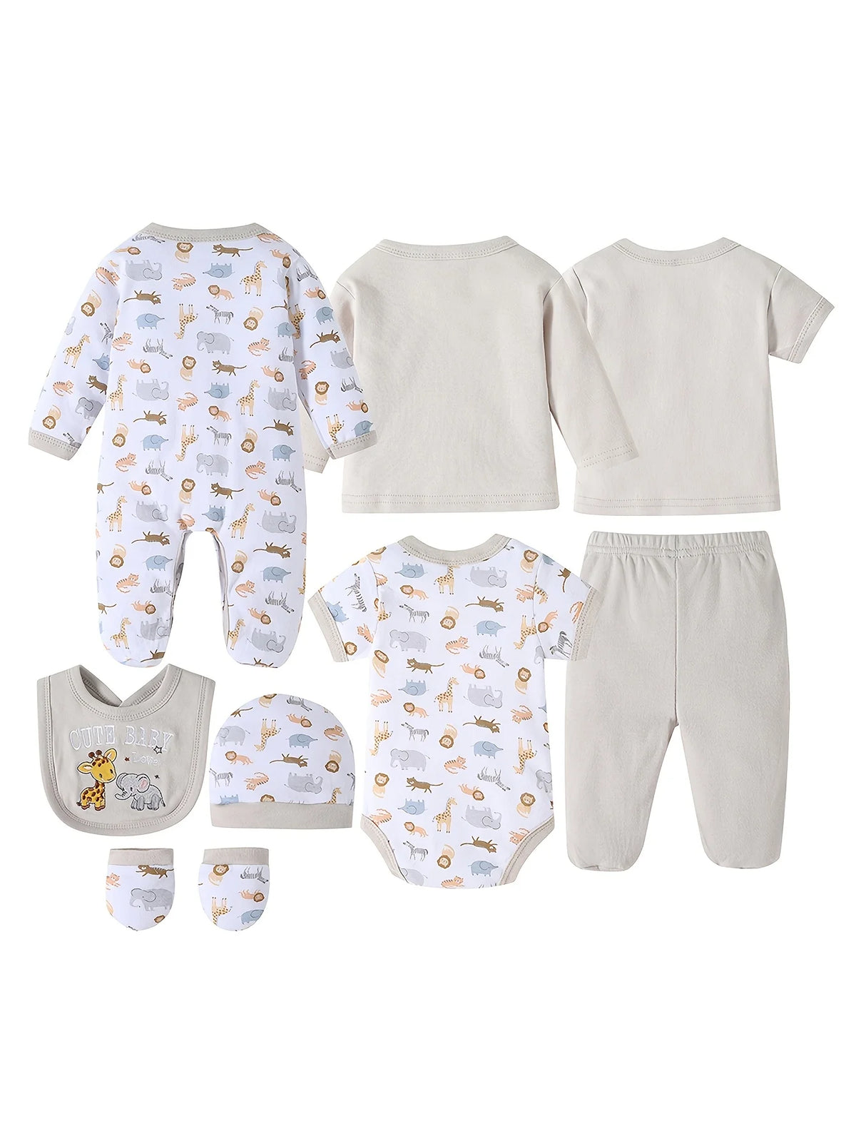 Baby Girl Soft Cotton Romper Set With Hat Bib Socks