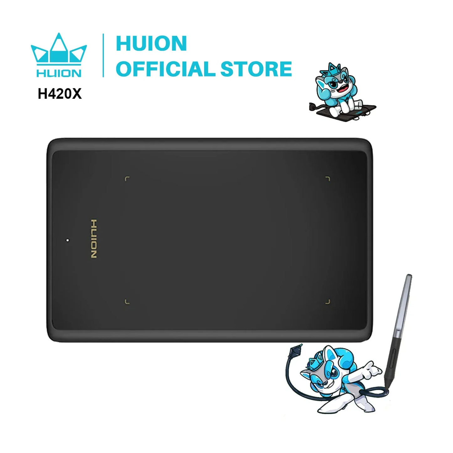 Huion H420X Graphics Tablet With Battery Free Pen 8192 Levels