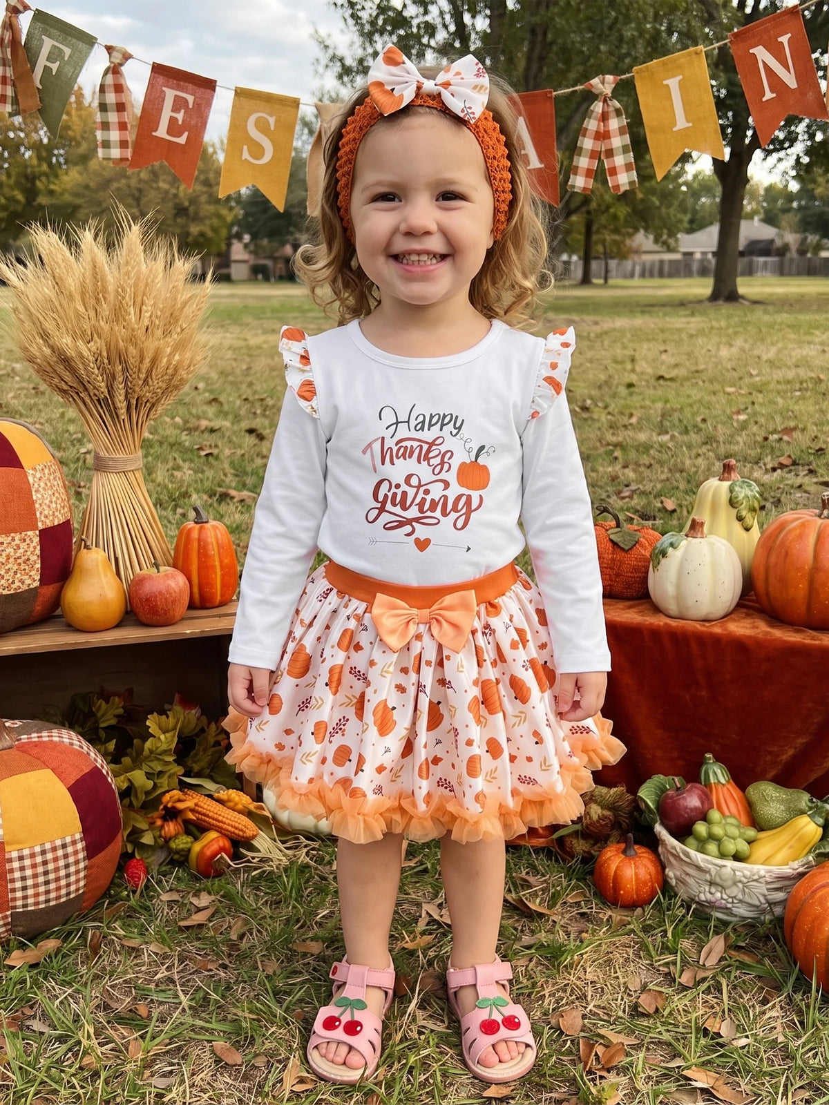 Outfits Long Pumpkin Print Skirt Toddler-Girl Long Sleeve Tops Sleeve Tops Sleeve Tops Top Rated Outfits Long Pumpkin Print