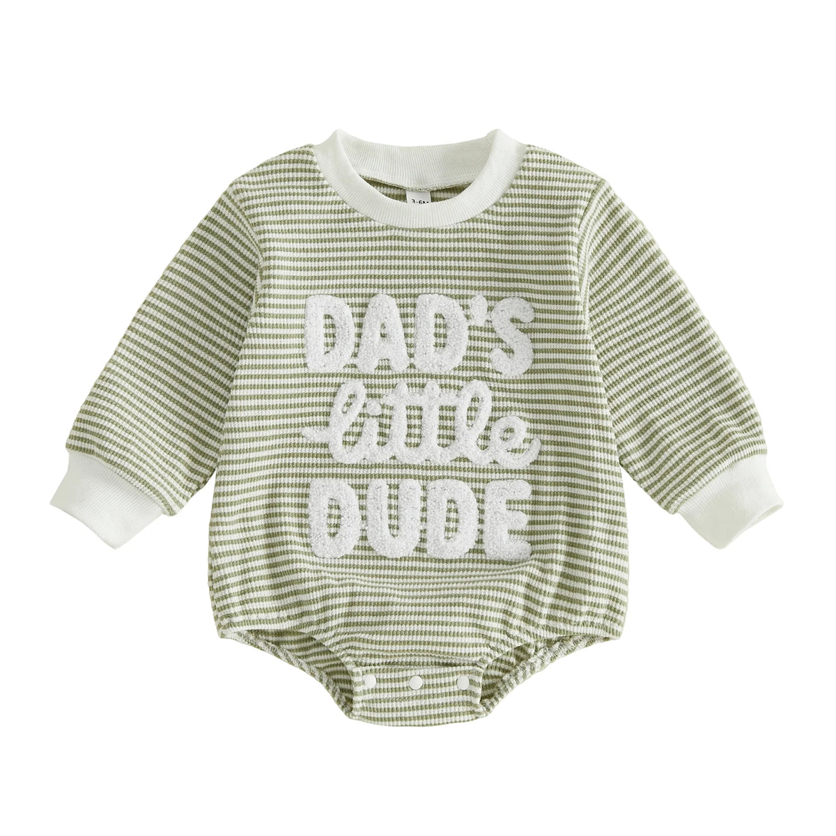 Round-Neck-Letter Letter Embroidery Sleeve Romper Long Sleeve Letter-Embroidery-Bodysuit Long Sleeve Round Bodysuit