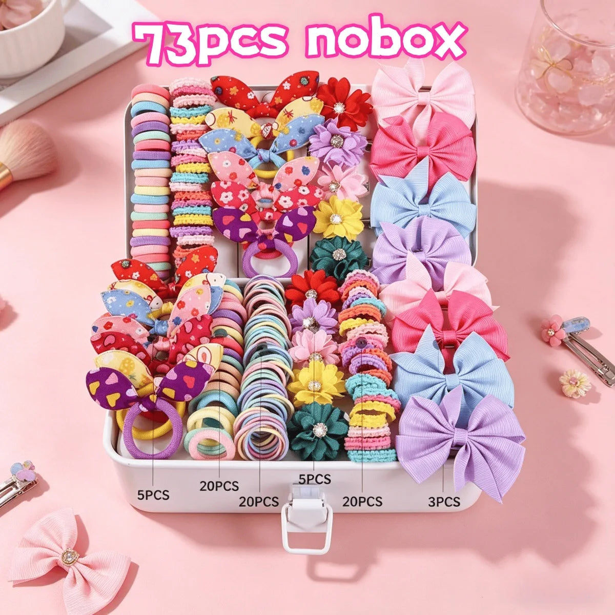 18/546Pcs /1152PCS Bow High Elastic Hair Accessories Set Korean Style Princess Hair Clips, No Hurt Hair Colorful Girls Hair Bands Hair Clips Girls Children No Box
