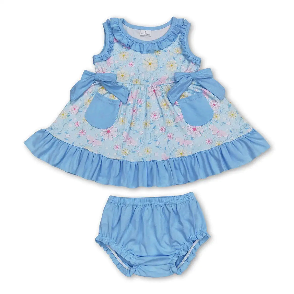 Girls Floral Tunic Top And Bummies Outfit Set For Everyday