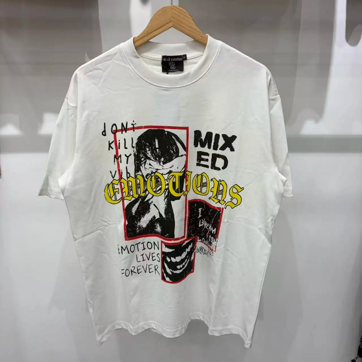 Mixed Emotion Printed Cotton T Shirt For Men Women