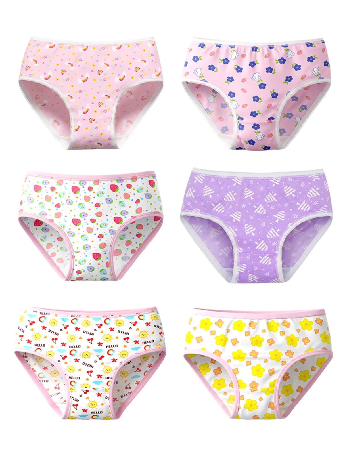 Little Girl Underwear Soft Comfortable Lovely Print 24 Pack Kids Panties Size 3T-11