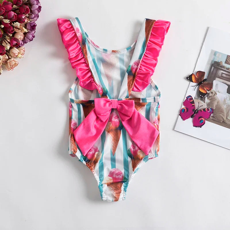 NNJXD Baby Girls Floral Sun Protection One Piece Swimsuit