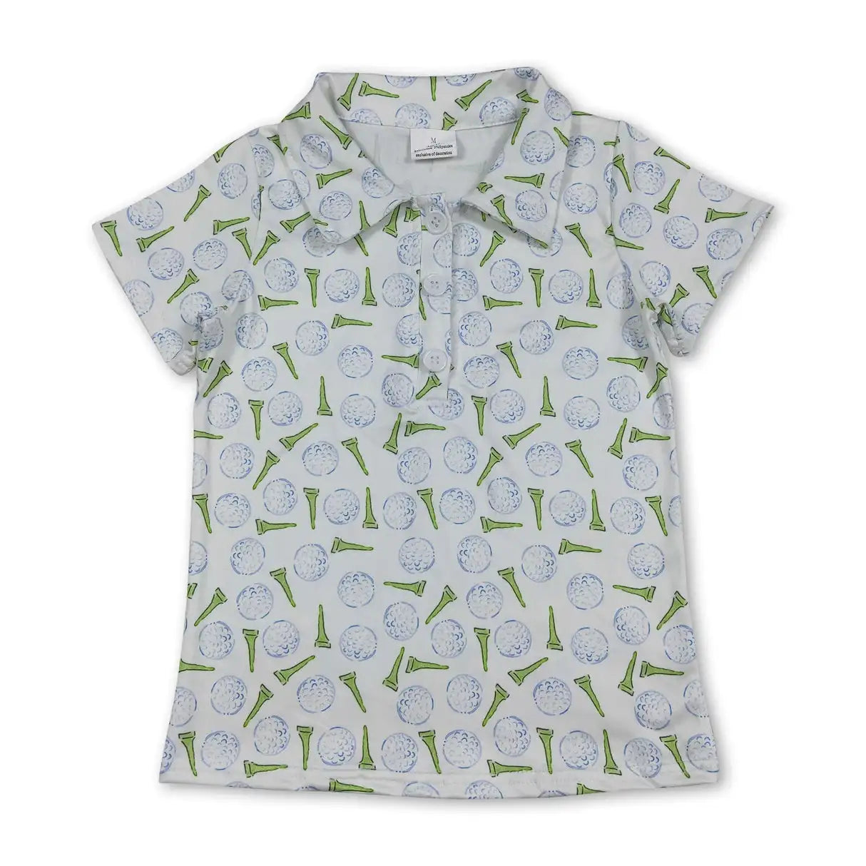 Boys Summer Cotton Short Sleeve Baseball Polo Shirt With Buttons