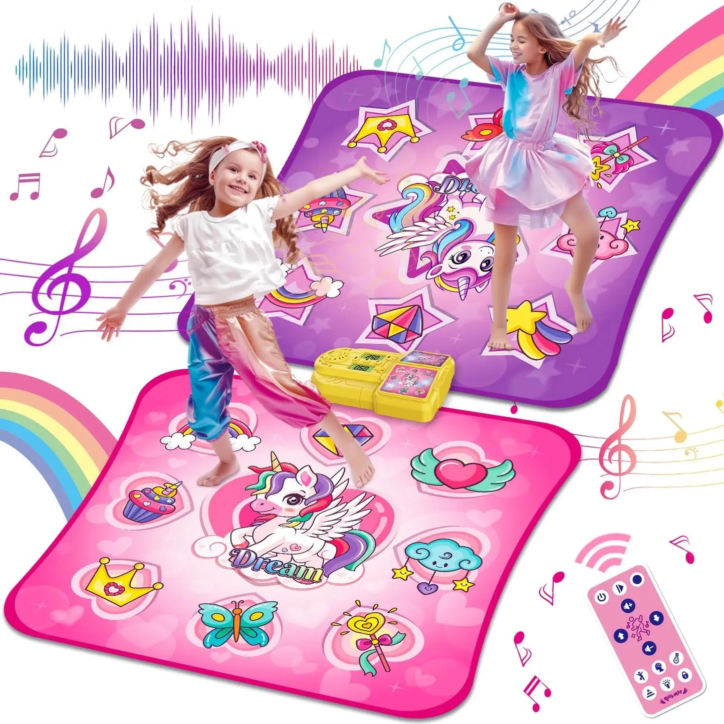 VATOS Unicorn Dance Mat For Girls 9 Level Dancing Game