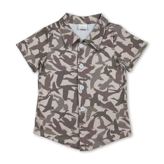 Baby Boys Southern Hunting Camo Short Sleeve Shirt With Button