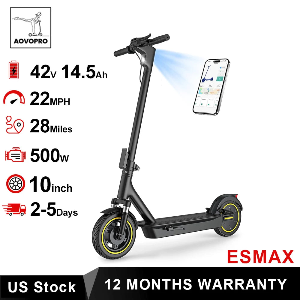 AOVOPRO ESMAX Electric Scooter 500W Folding Smart App