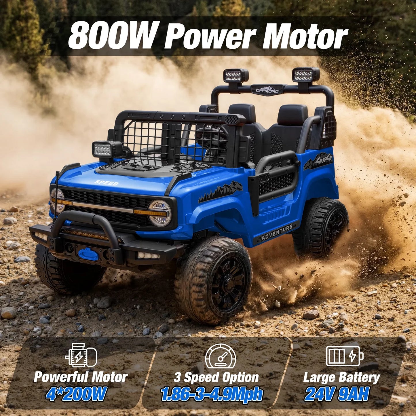 JoyRacer 24V Remote Control Two Seater Electric Ride On Truck