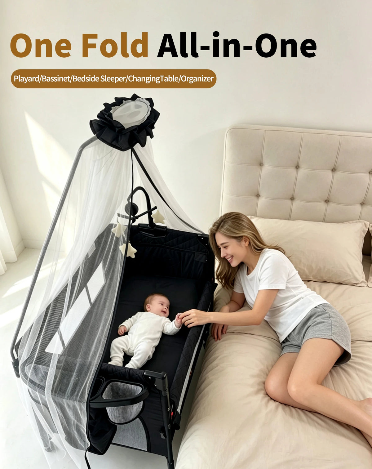 SteAnny All In One Pack N Play With Bassinet Station