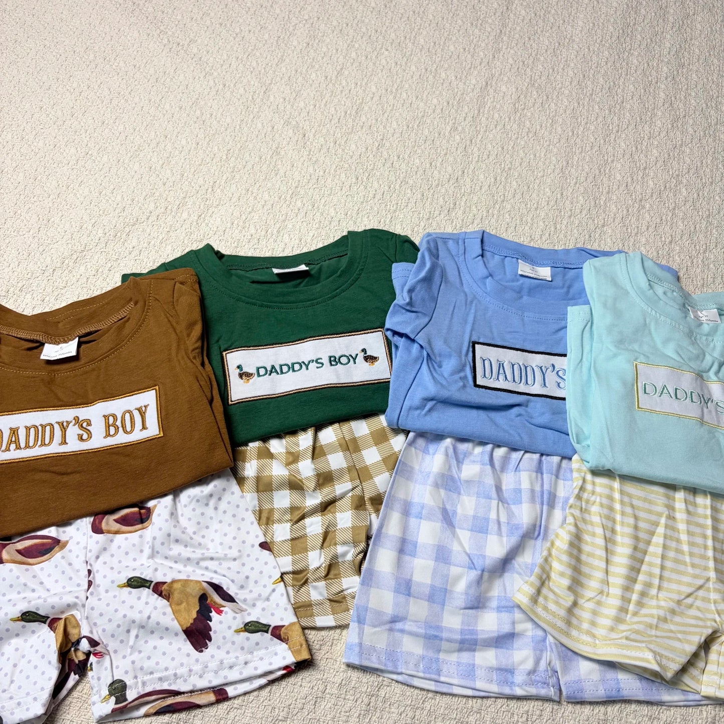 Sibling Baby Boys Daddy's Boy Top And Checkered Shorts Set