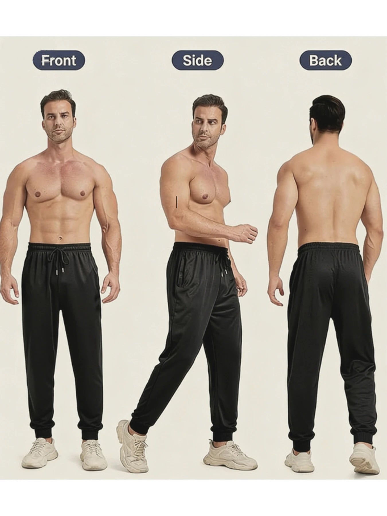 5PCS Men's Casual Jogger Pants-Comfortable Sweatpants For Everyday Wear, Workout, Or Lounging-Trendy Elastic Waistband With Drawstring, Multiple Pockets, Durable-Breathable Fabric-Perfect For Gym, Running, Or Casual Outings-A