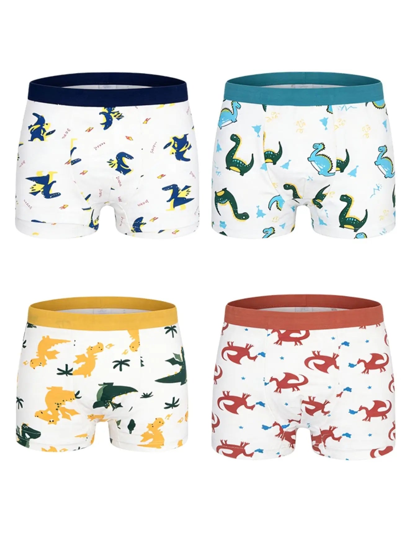 24 Pack Boys Cotton Underwears Kids Soft Boxer Briefs With Non-Roll Waistband