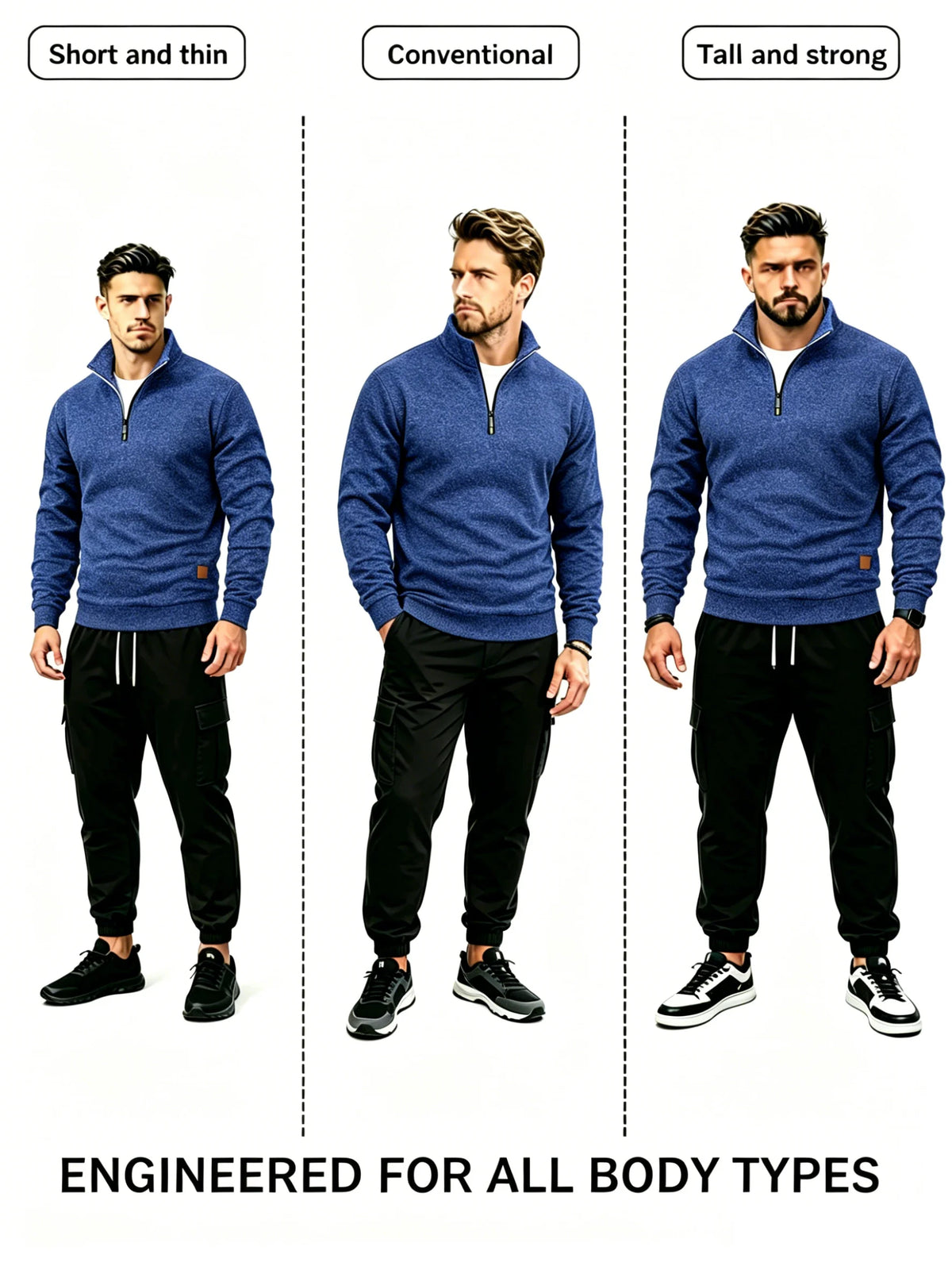 Men 1/4 Quarter Zip Pullover Sweatshirt Heather Mock Neck Top Contrast Zipper Casual Long Sleeve Sweater