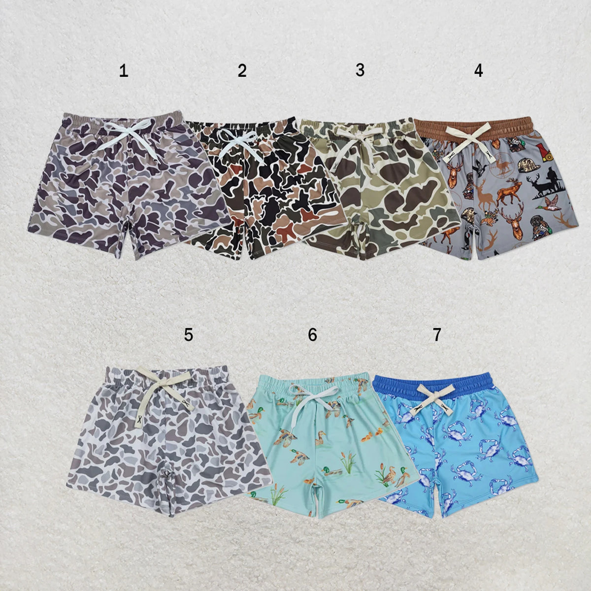 Kids All Over Print Boys Milk Silk Quick Dry Swim Trunks