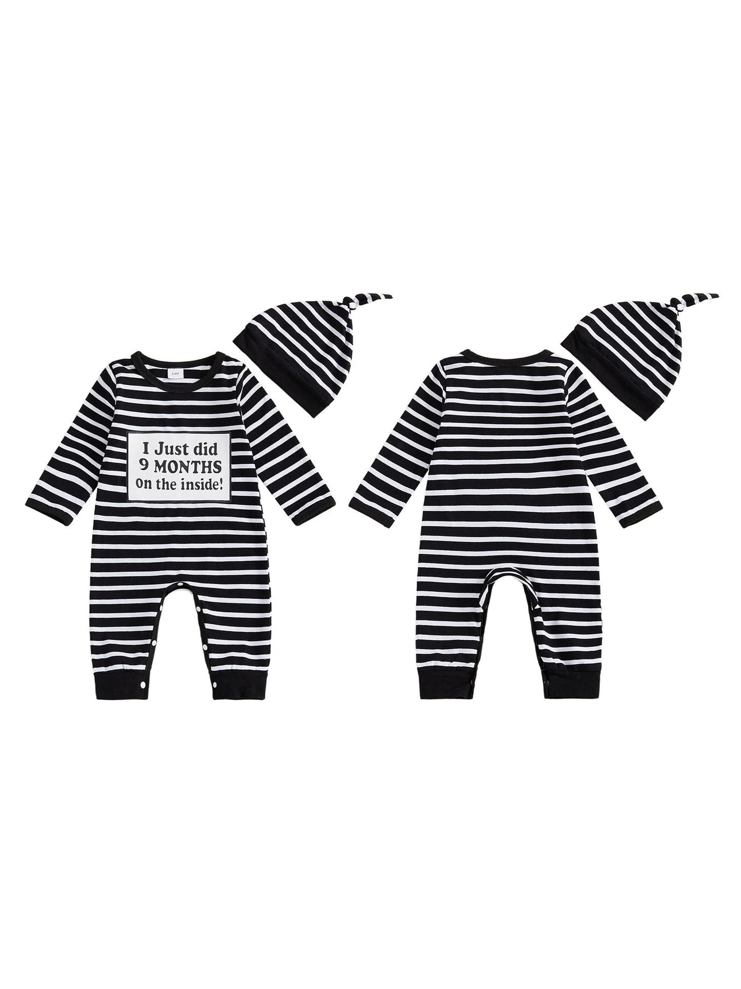 Adorable Animal Print Baby Romper With Matching Beanie Set