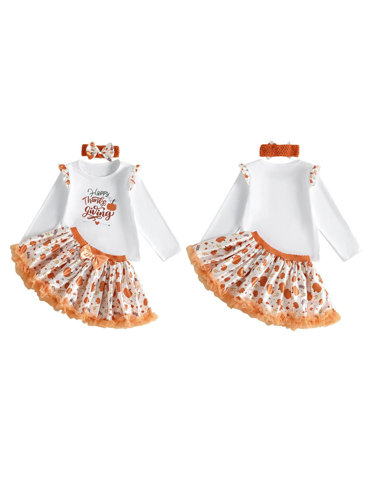 Outfits Long Pumpkin Print Skirt Toddler-Girl Long Sleeve Tops Sleeve Tops Sleeve Tops Top Rated Outfits Long Pumpkin Print