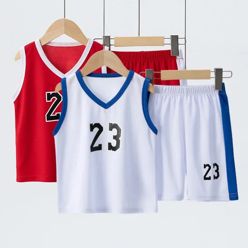 Summer Quick Dry Kids Sports Suit Set Vest And Shorts