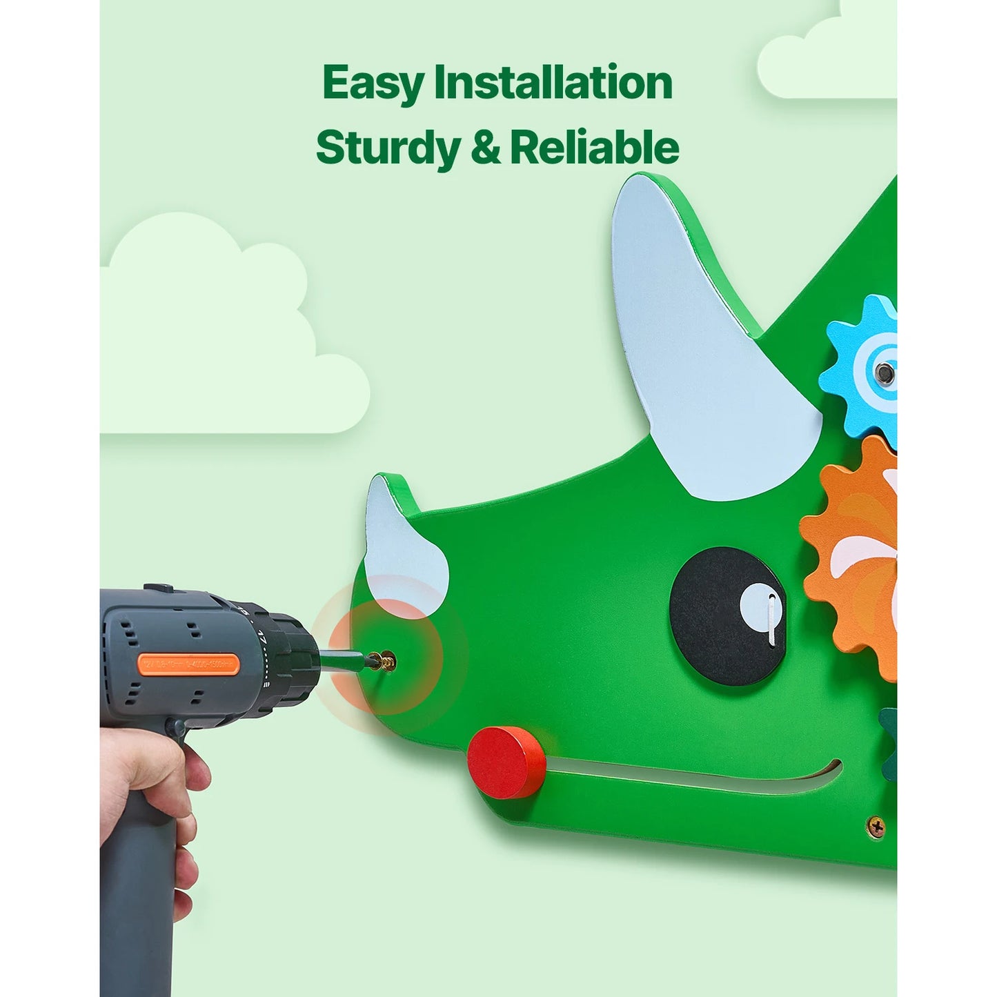 VEVOR Dinosaur Kids Busy Wall Board 11 Activity Panels