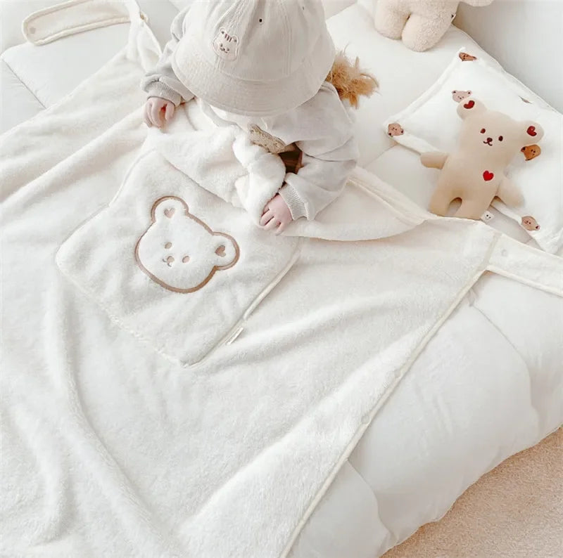 OIMG Winter Fleece Baby Blanket Cloak for Stroller