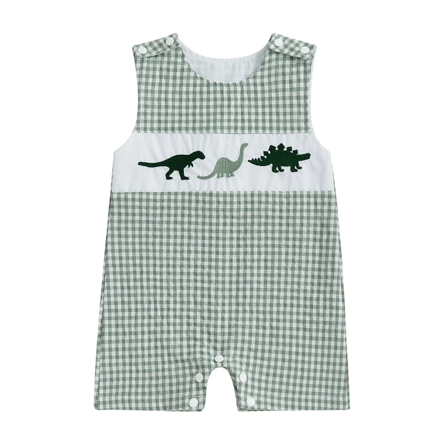 Cotton Embroidered Baby Romper With Button Up Collar