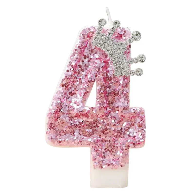 Cake Numeral Candles Birthday Candles Princess Crown Novelty Party Decoration