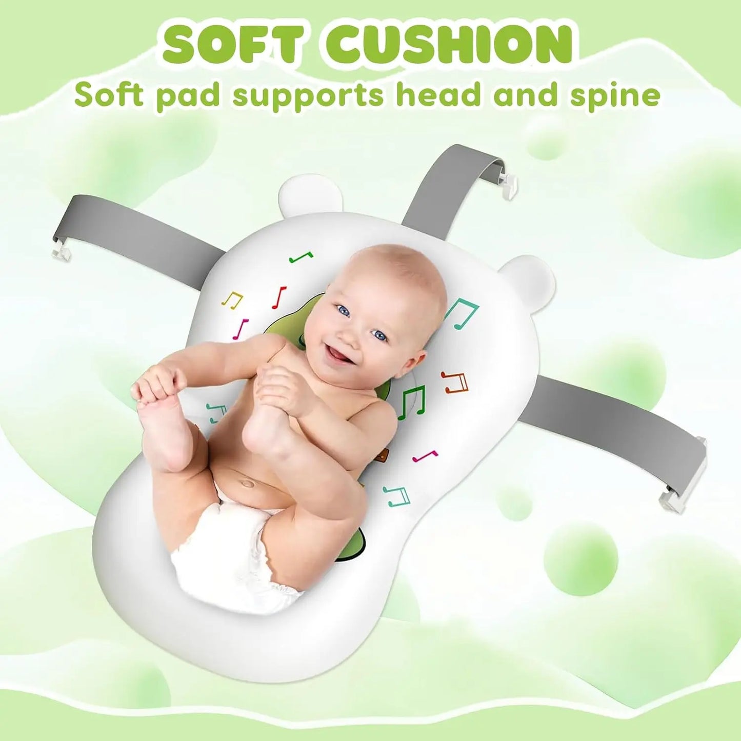 Baby Bath Tub With Cushion Foldable Design And Thermometer