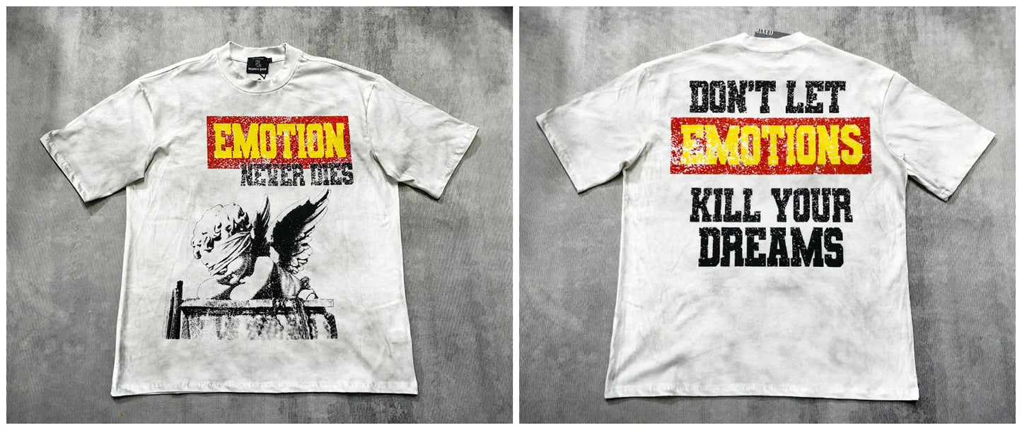 Mixed Emotion Printed Cotton T Shirt For Men Women