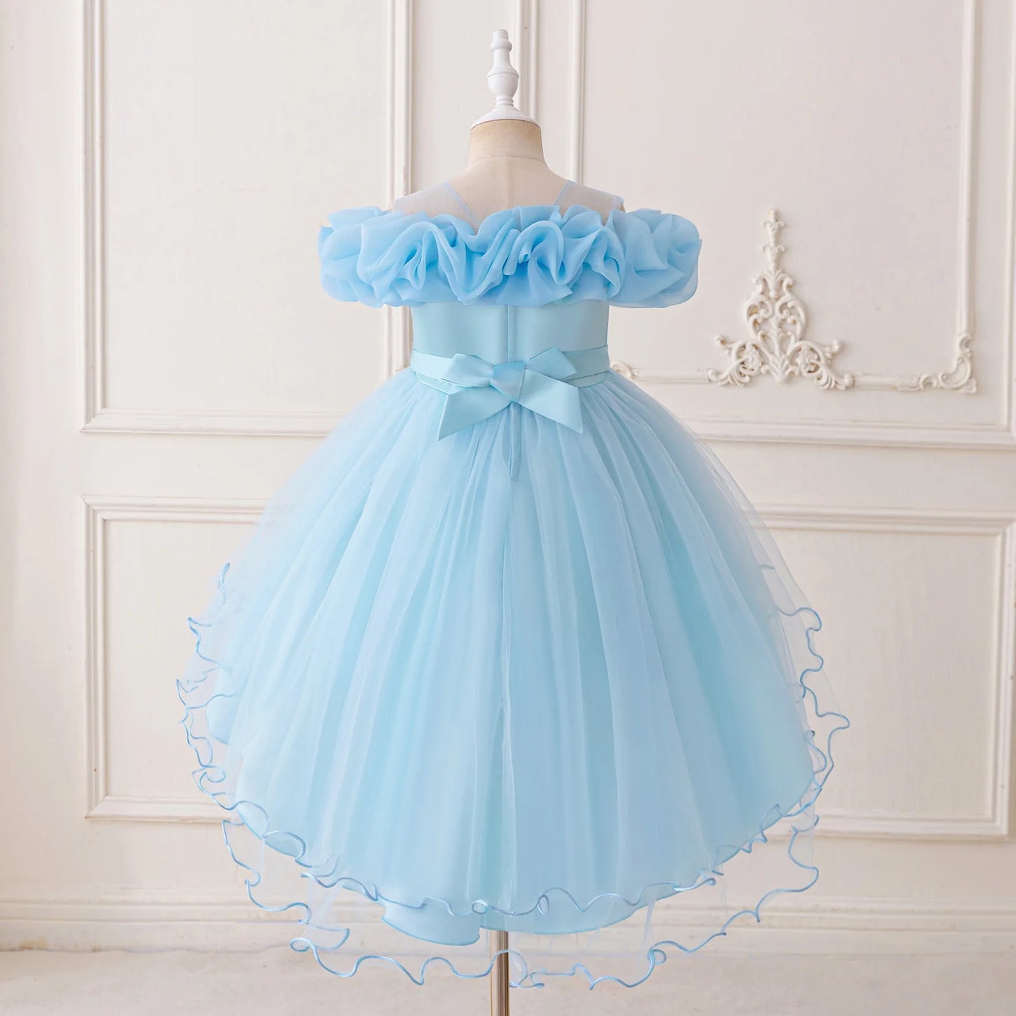 Floral Print Sleeveless Ruffle Tulle Dress for Toddler Girls