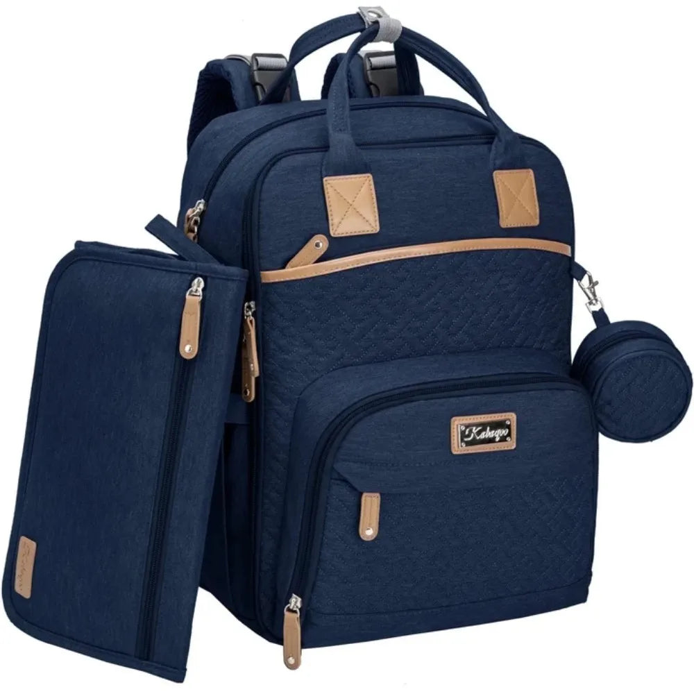 Kabaqoo Waterproof Diaper Bag Mommy Backpack With Changing Mat