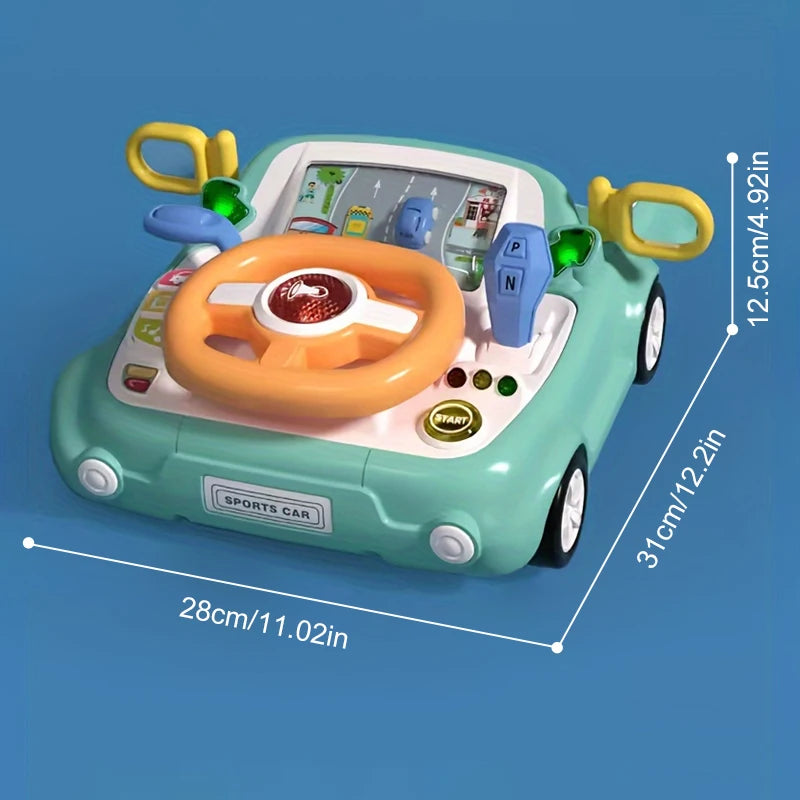 Electric Copilot Steering Wheel Toy For Toddlers, Interactive Car Toy