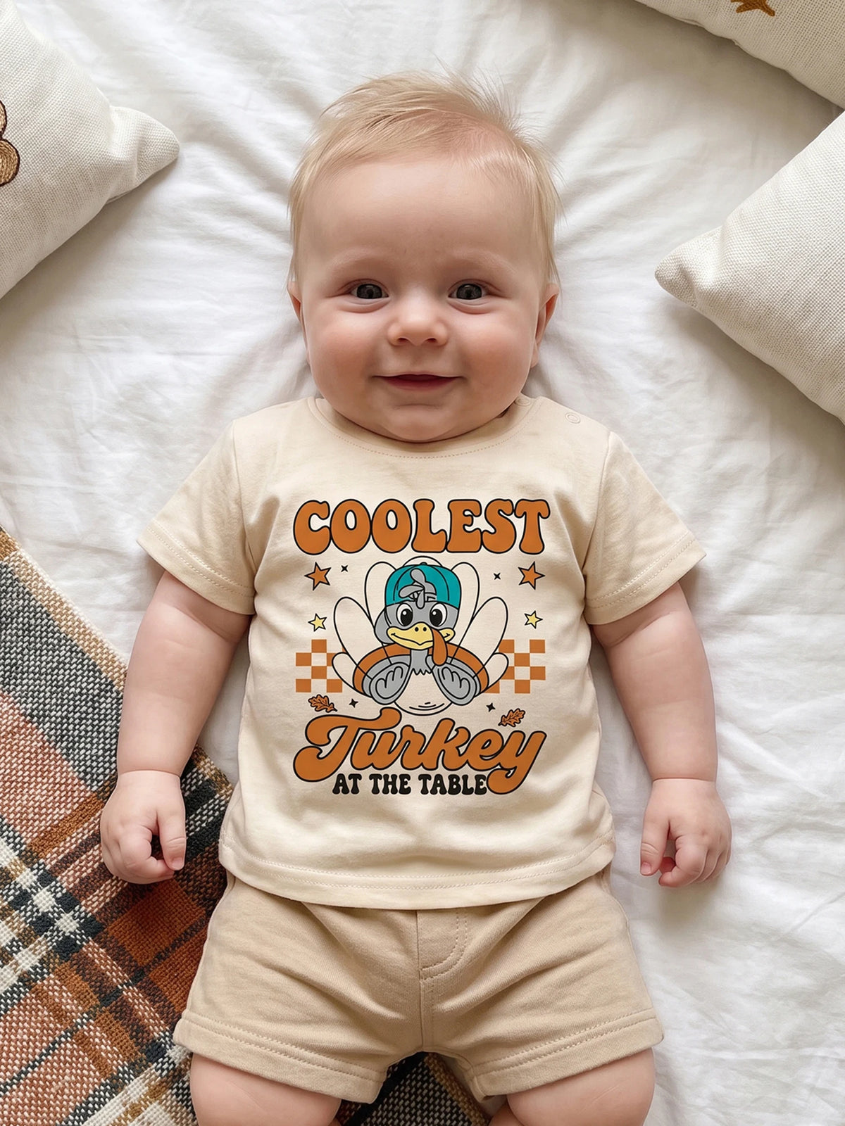 Sleeve Turkey Boys Turkey-Print Thanksgiving Shirt T Print Short Sleeve Sleeve Turkey Toddler Boys Girls