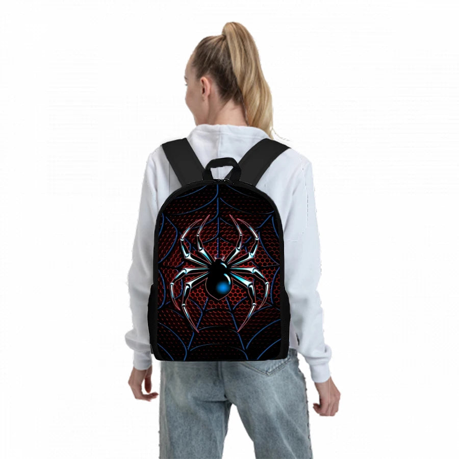 Spider Pattern Three Piece Set 3D Cartoon Unisex School Backpacks For Children