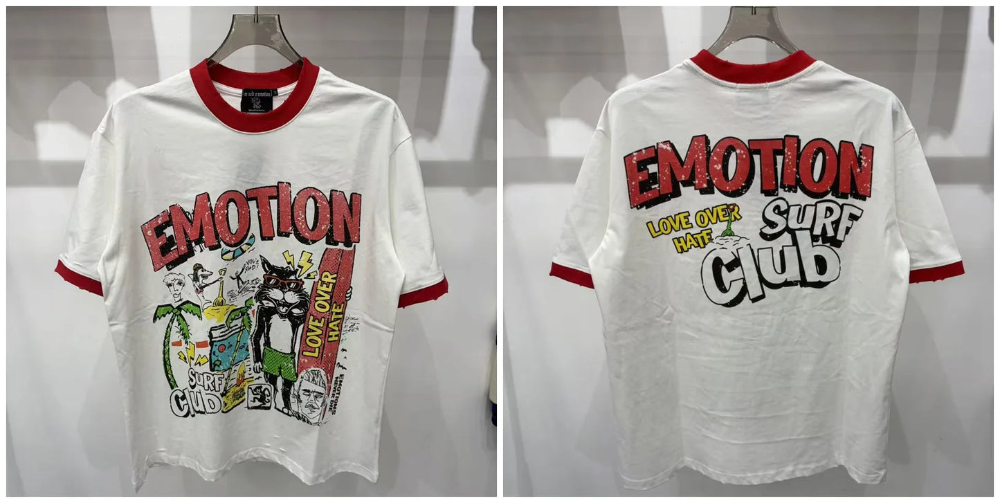Mixed Emotion Printed Cotton T Shirt For Men Women