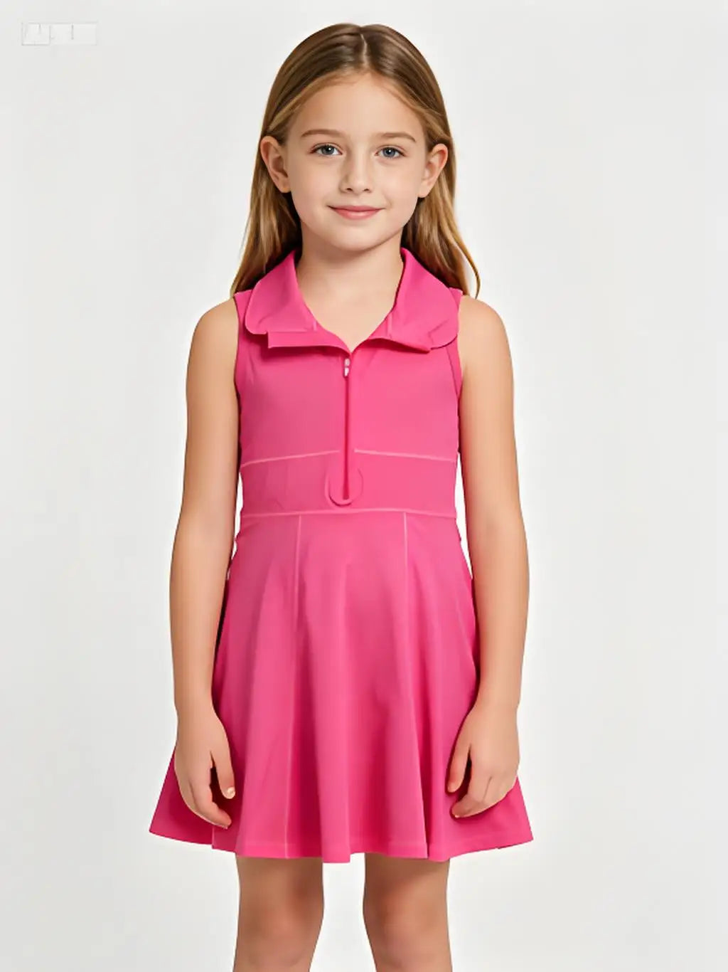 Athletic Zip Activewear Dress Outfit For Kids 7 To 13