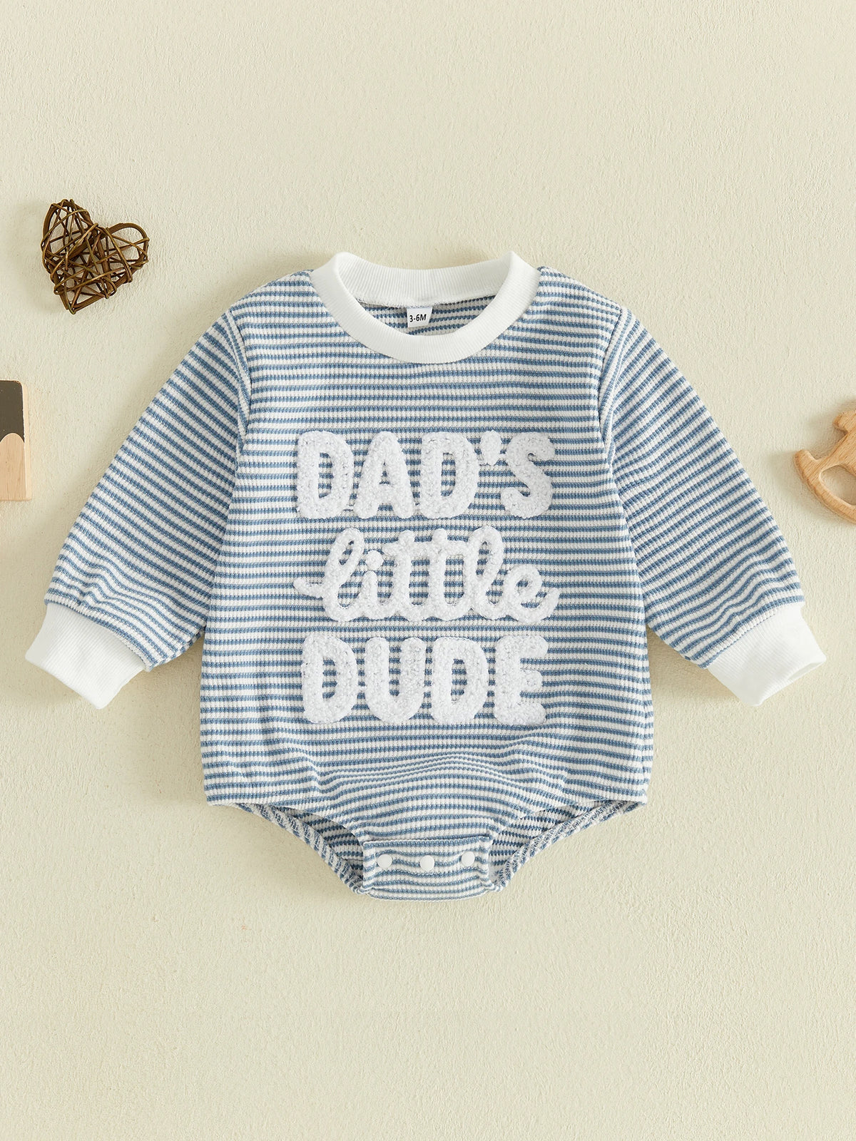 Round-Neck-Letter Letter Embroidery Sleeve Romper Long Sleeve Letter-Embroidery-Bodysuit Long Sleeve Round Bodysuit