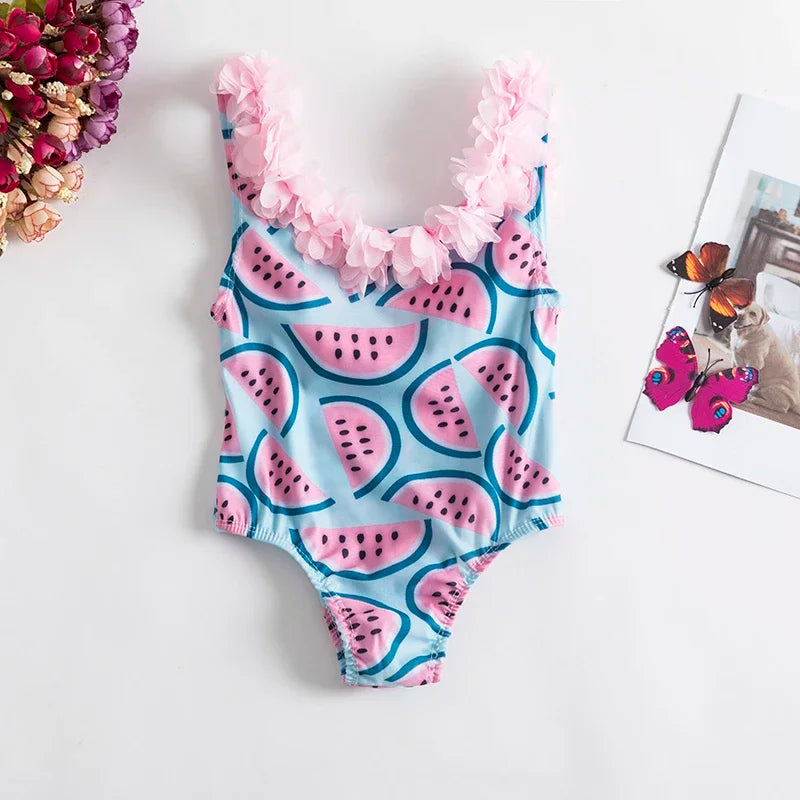 NNJXD Baby Girls Floral Sun Protection One Piece Swimsuit