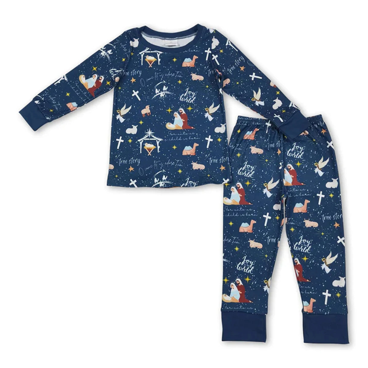 Unisex Baby Pajama Set With Long Sleeves Duck Plaid Top And Pants