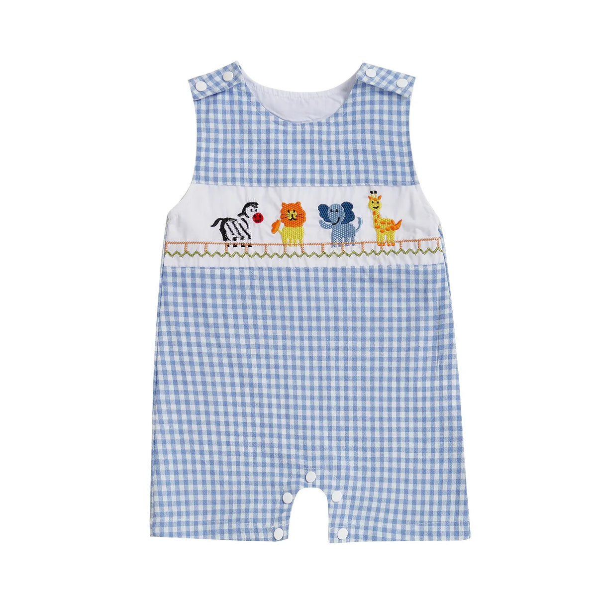 Cotton Embroidered Baby Romper With Button Up Collar