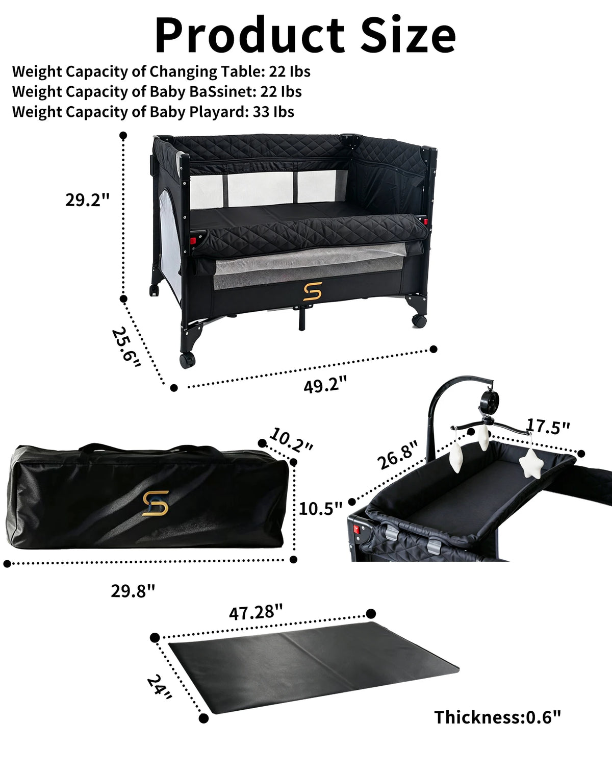 SteAnny All In One Pack N Play With Bassinet Station