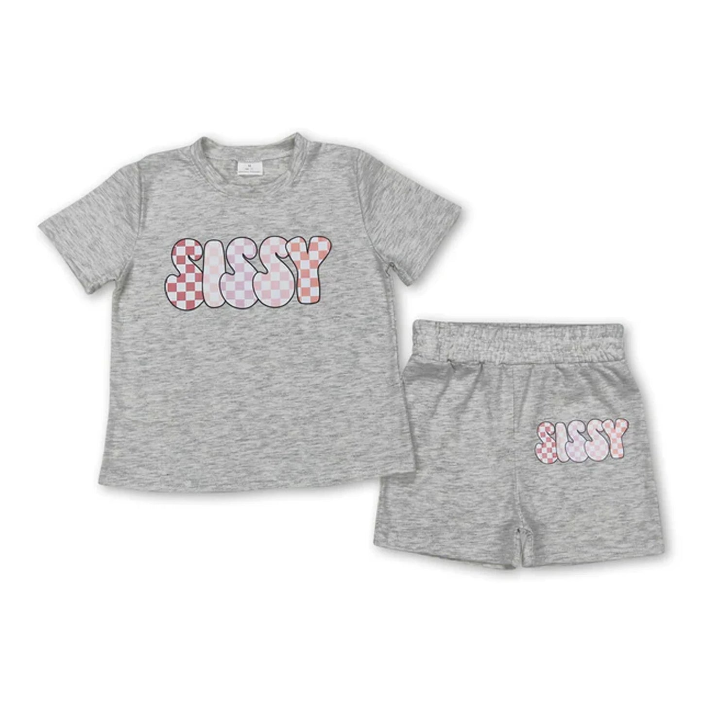 Toddler Girl Two Piece Summer Outfit Set Plaid Leopard Print