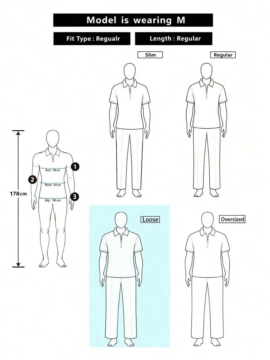 Men's Casual Striped Quarter-Zip Polo Shirt And Drawstring Pants Set, 3D Digital Print 100% Polyester, Color-Block Printed