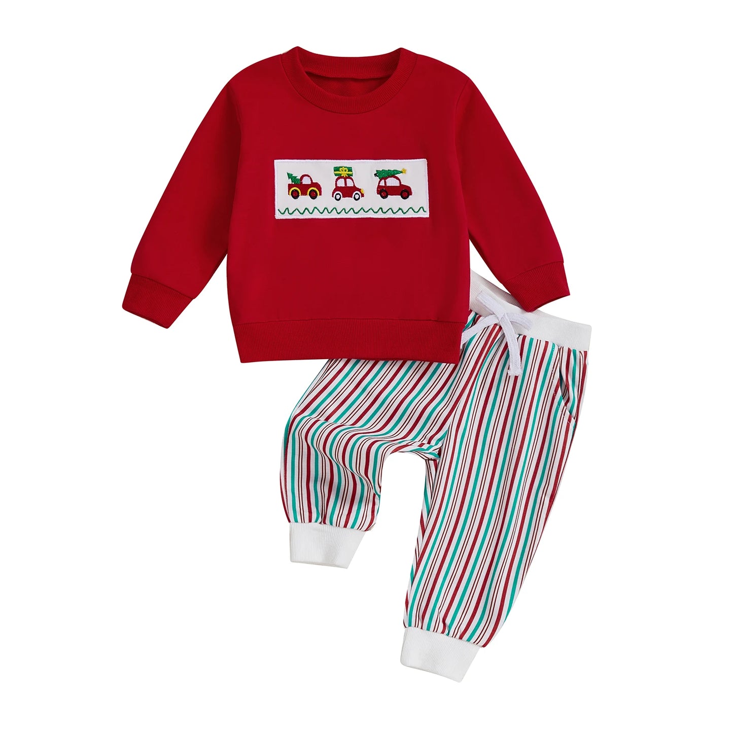 Cute Bear Print Baby Hoodie And Joggers Set For Infants