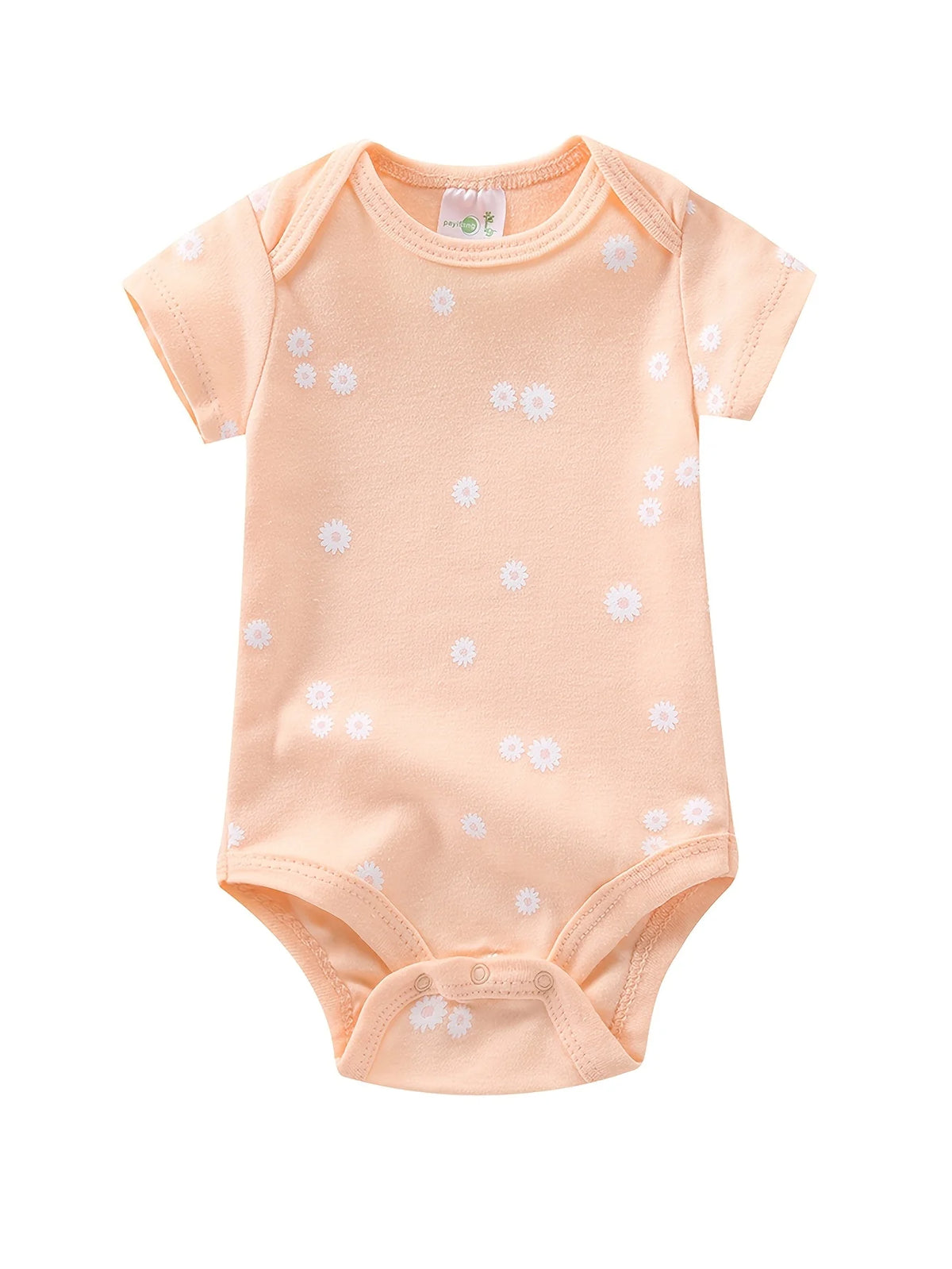 Newborn Baby Girl Short Sleeve Bodysuit 5-pc, Cute Infant One-Piece Romper, Round Neck Summer Outfit, Hospital Essentials, Baby Clothing, for Outdoor